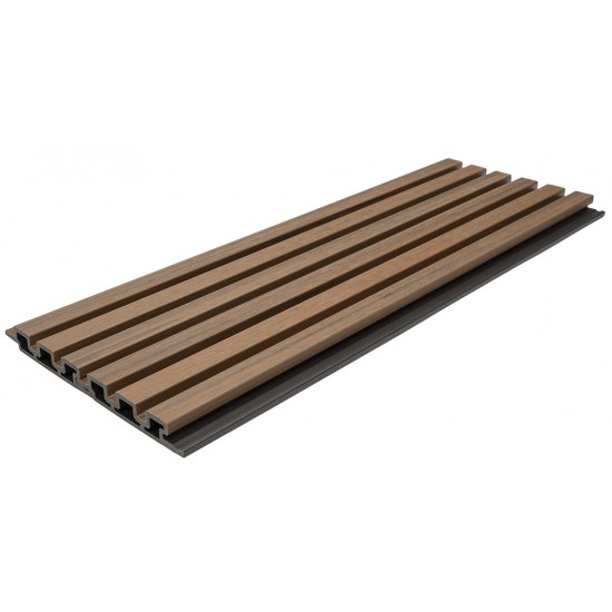 WPC PANEL 2ης ΓΕΝΙΑΣ ΜΕ 3D ΠΗΧΑΚΙΑ 25/147.5mm TEAK 5510 NewPlan