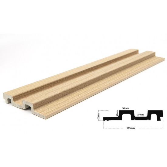 PS PANEL  ΜΕ 3D ΠΗΧΑΚΙΑ 04 RESIDENCE 21/122 mm WHITE OAK NewPlan