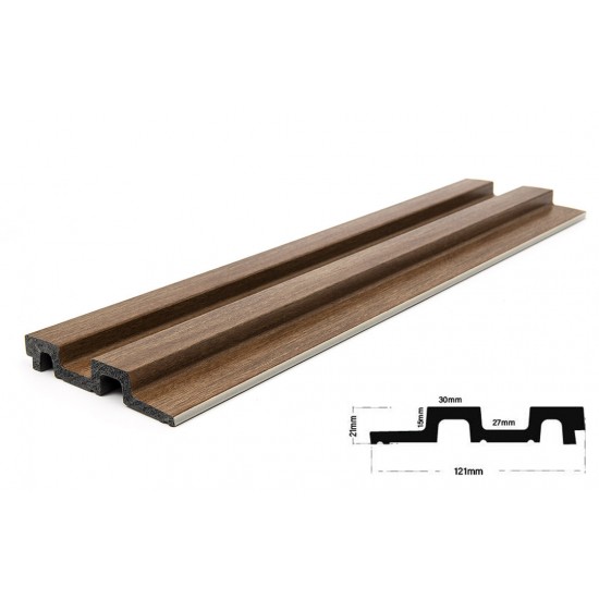 PS PANEL  ΜΕ 3D ΠΗΧΑΚΙΑ 44 RESIDENCE 21/122 mm BROWN OAK NewPlan