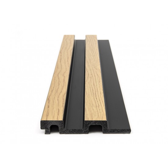 PS PANEL  ΜΕ 3D ΠΗΧΑΚΙΑ F4 RESIDENCE 21/122 mm  NAT.OAK/BLACK NewPlan