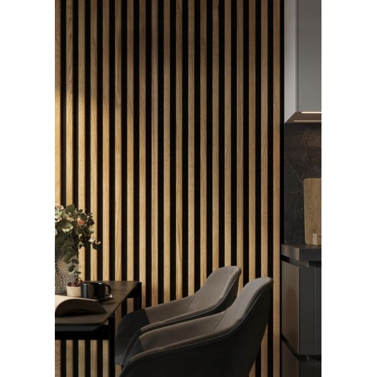 PS PANEL ΜΕ 3D ΠΗΧΑΚΙΑ F4 PIANO 12/122/2900mm NAT.OAK/BLACK NewPlan